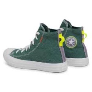 Converse Renew High Green with Neon Canvas Shoes